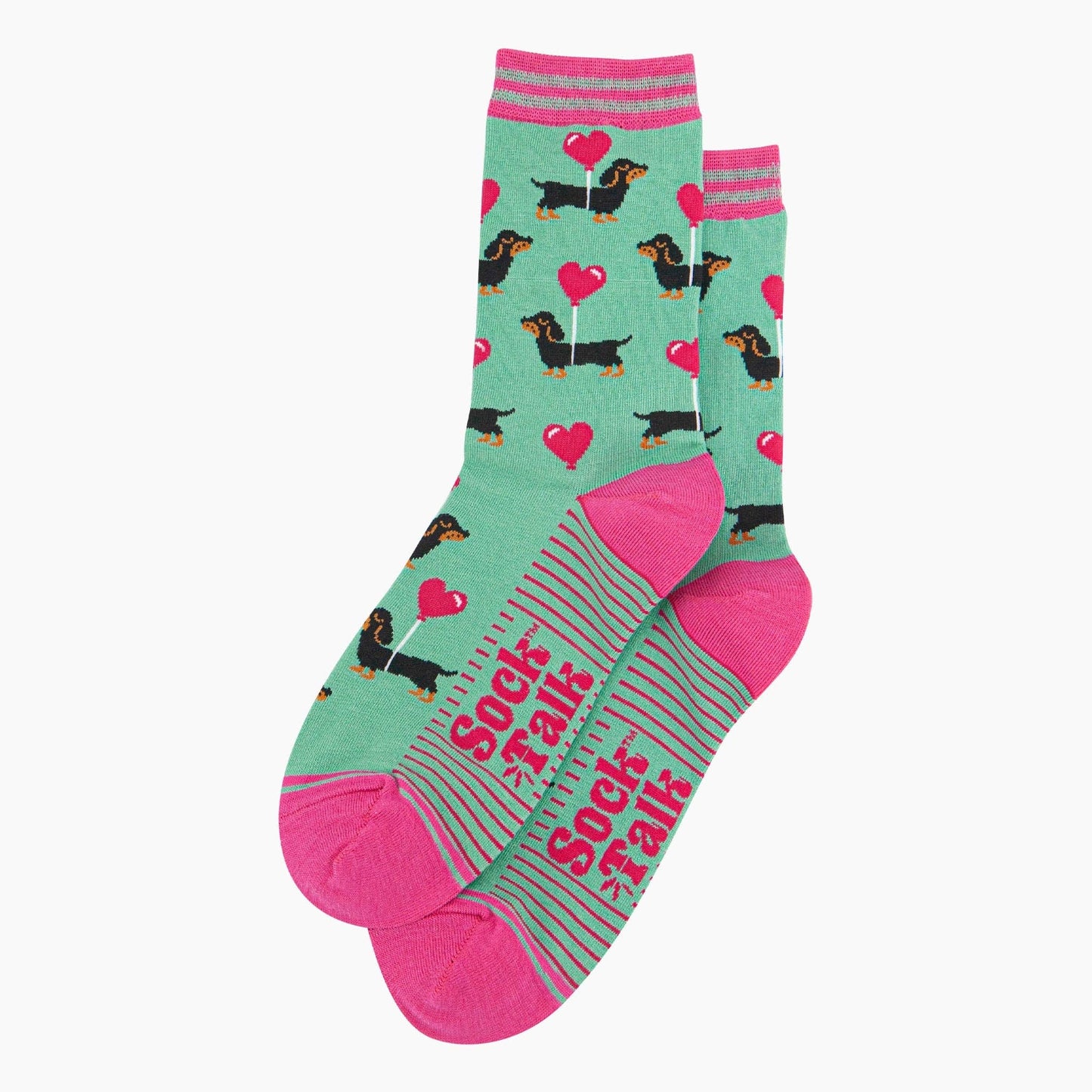 Sausage Dog Love Heart Balloon Socks