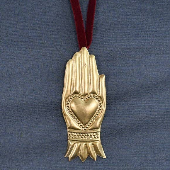 Gold Milagro Hand Ornament