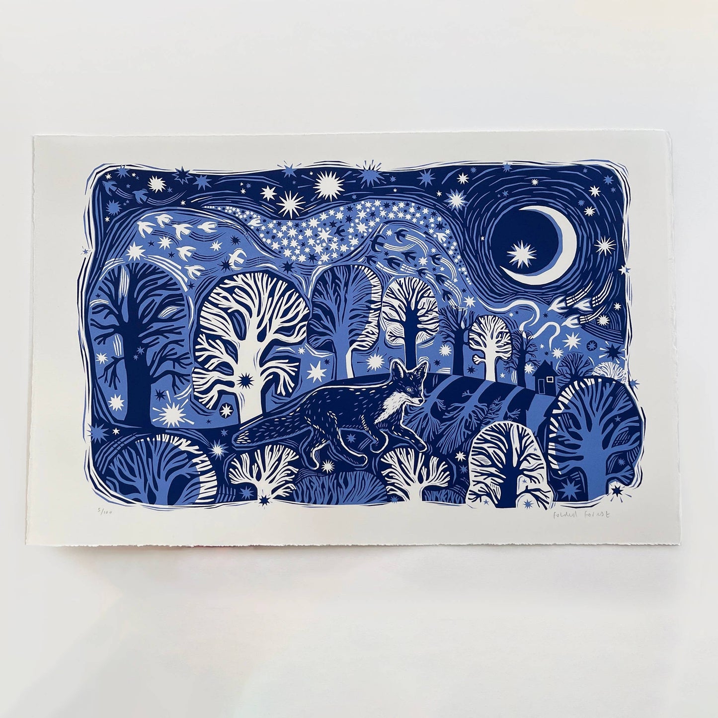 Midnight Fox - Large Limited Edition Screenprint