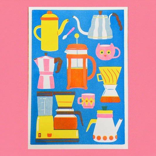 Coffee Pot Print A3