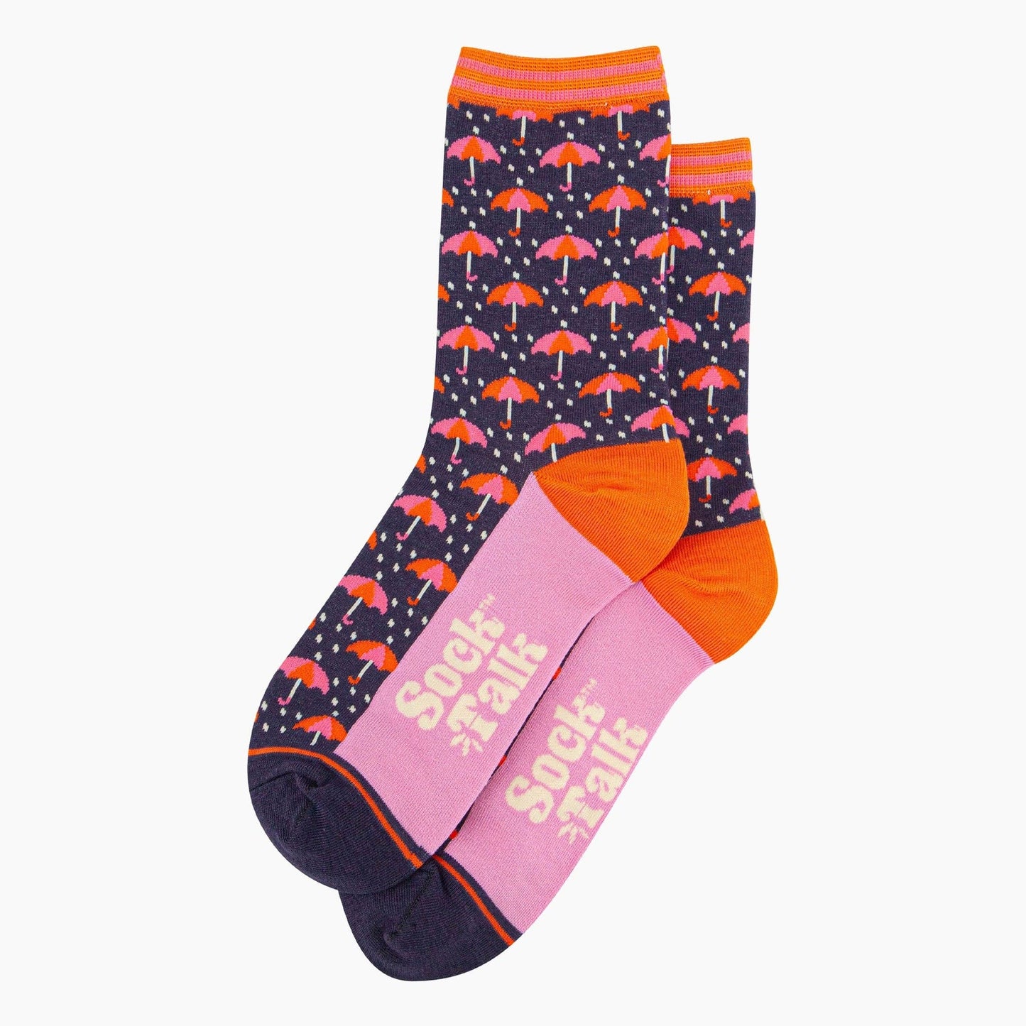 Umbrellas and Raindrops Women's Bamboo Socks