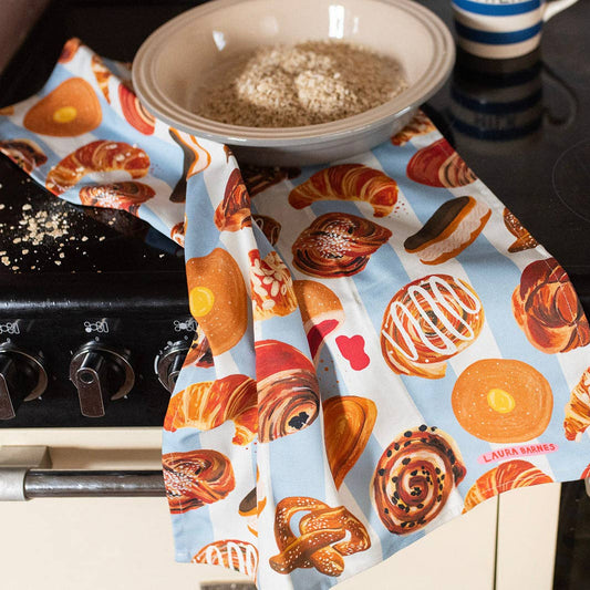 Blue Bakery & Sweet Treats Organic Cotton Tea Towel