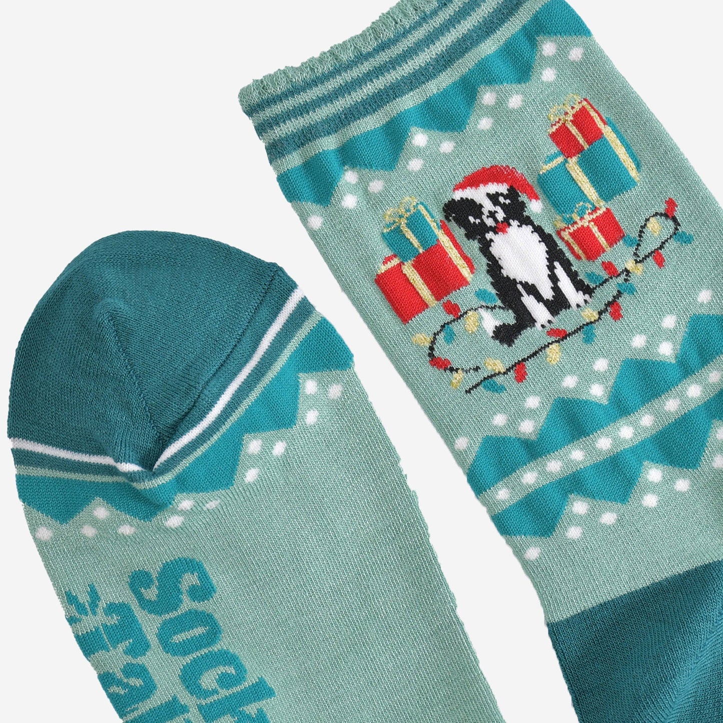 Christmas Border Collie Women's Bamboo Socks