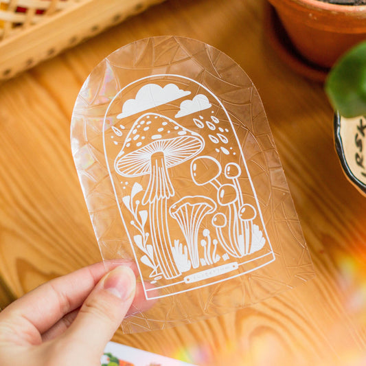 Terrarium Mushroom Suncatcher Sticker