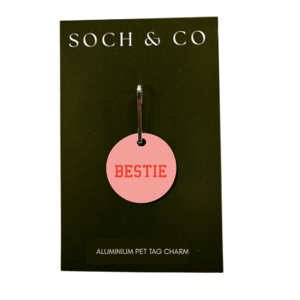 Bestie pink pet dog charm tag
