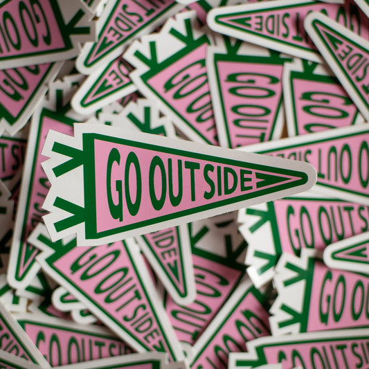 Go Outside Pennant Flag Vinyl Sticker
