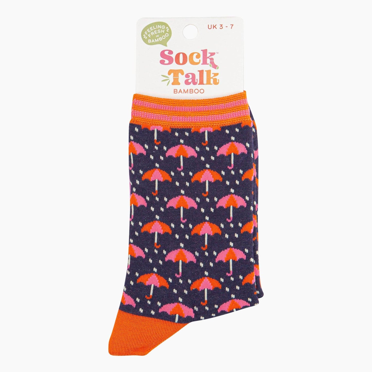 Umbrellas and Raindrops Women's Bamboo Socks