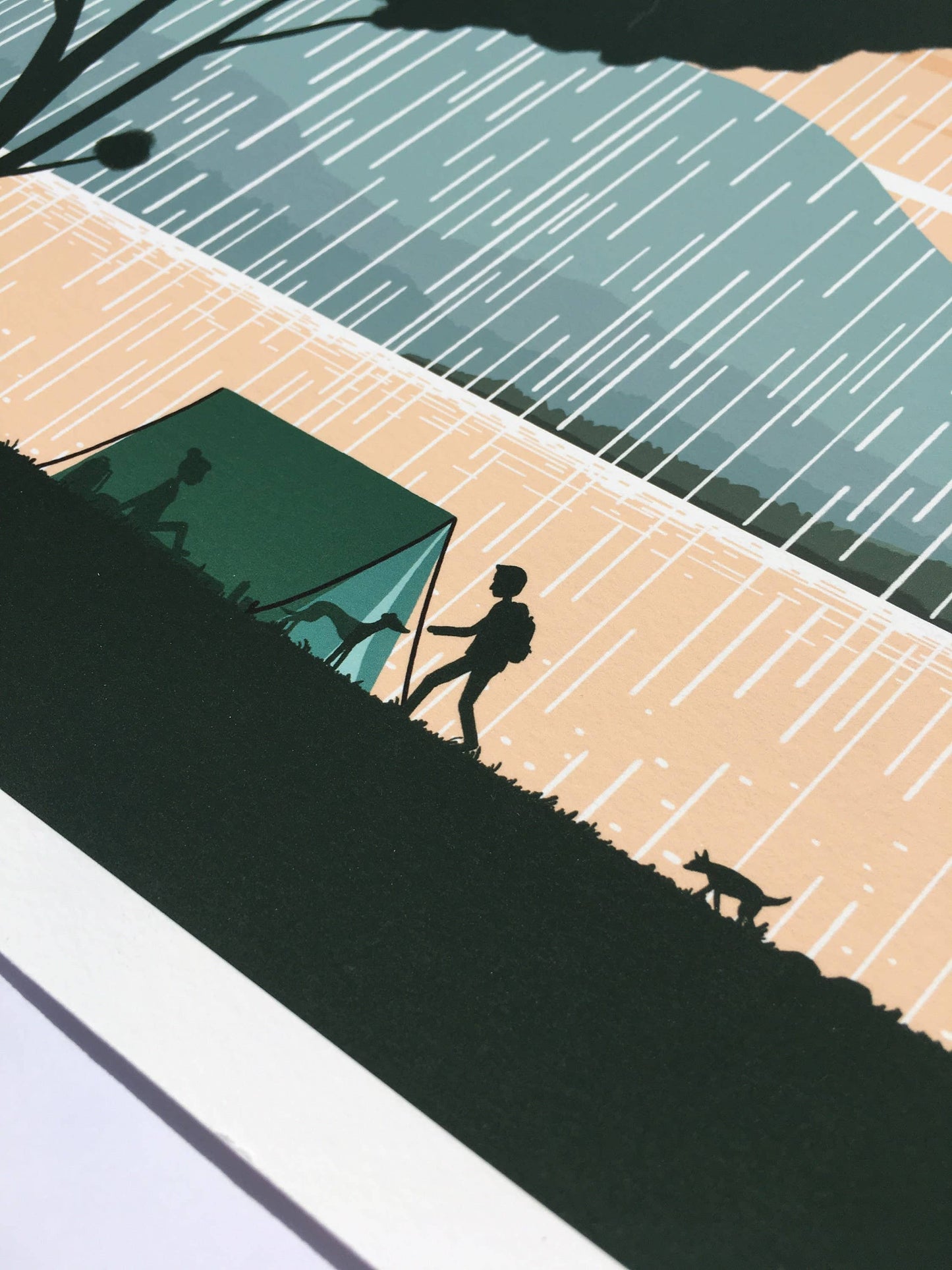 Lakeside Camping Giclee Print