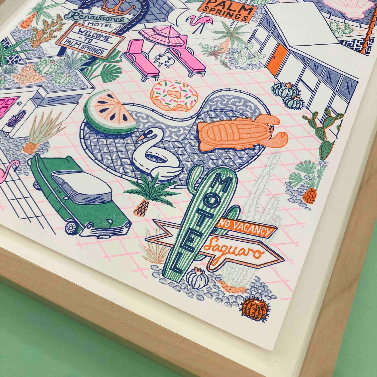 Palm Springs, Architectural Risograph A4 Print