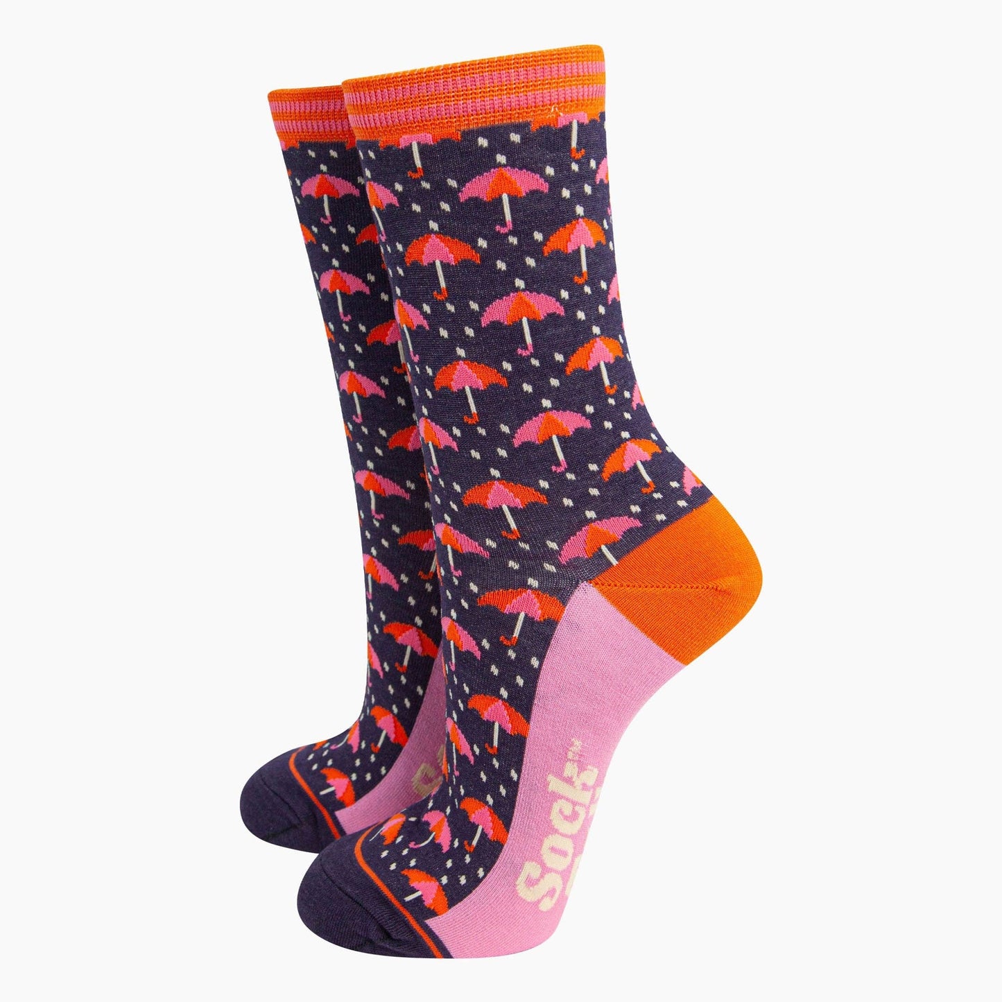 Umbrellas and Raindrops Women's Bamboo Socks