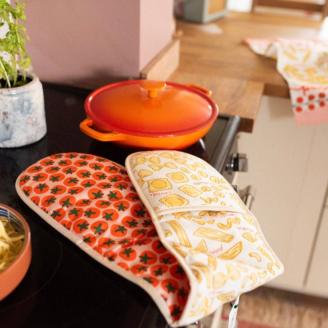 Pasta Lovers Organic Cotton Oven Gloves
