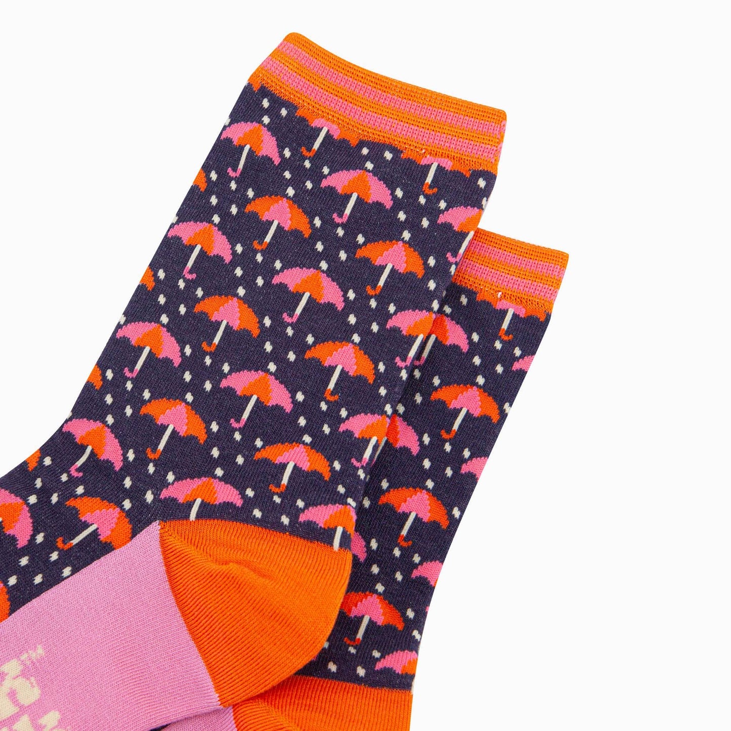 Umbrellas and Raindrops Women's Bamboo Socks