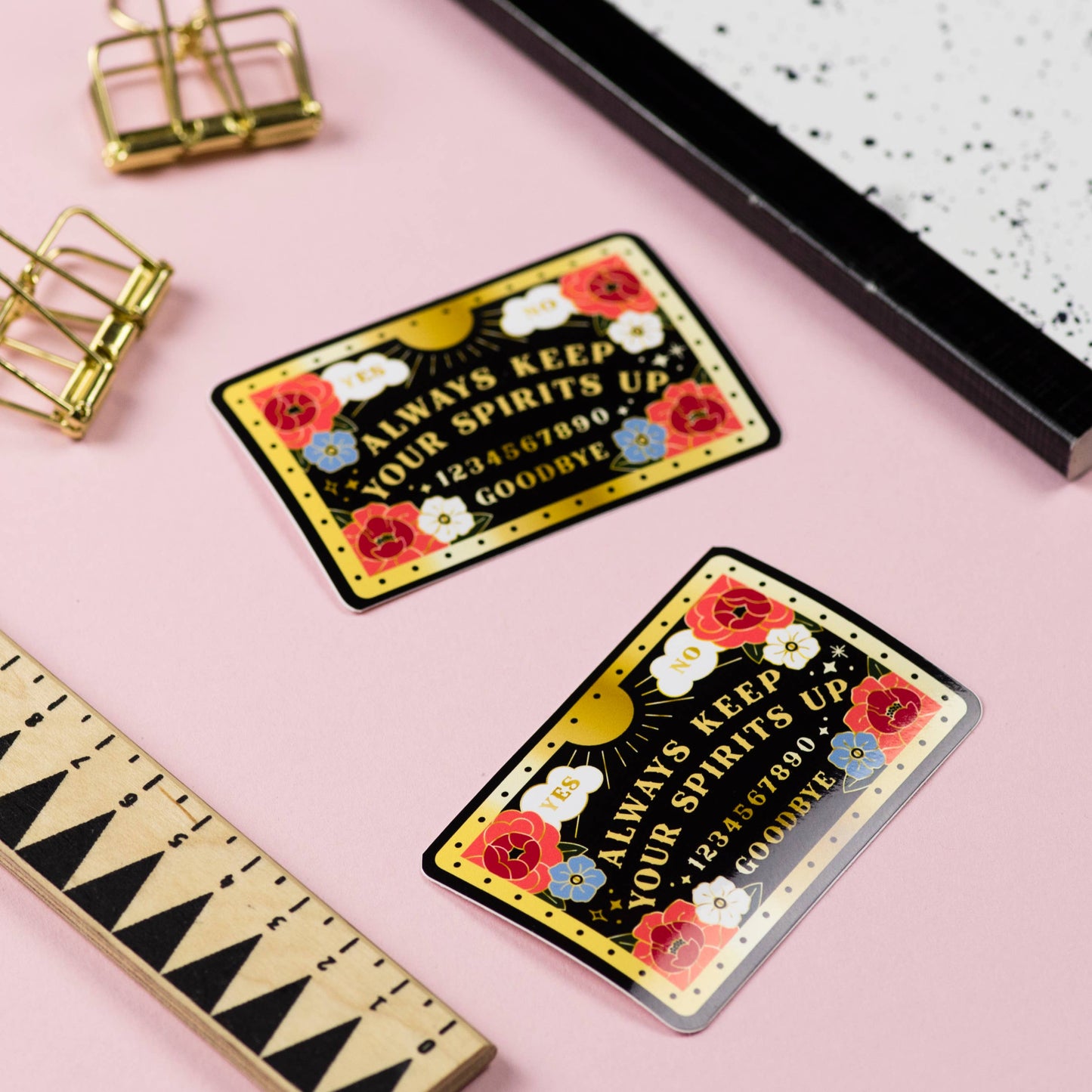Small Ouija Board Sticker - Keep Your Spirits Up