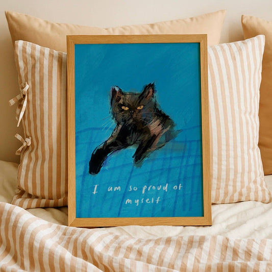 Proud of Myself Cat A4 Print