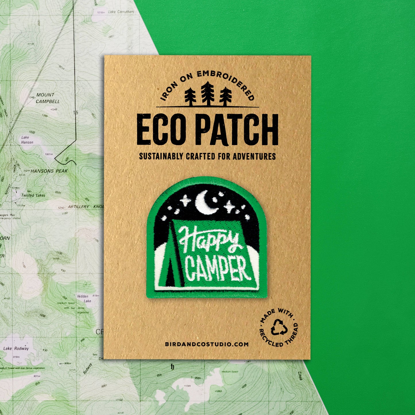 Happy Camper Tent Recycled Embroidered Patch