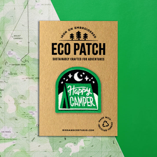 Happy Camper Tent Recycled Embroidered Patch
