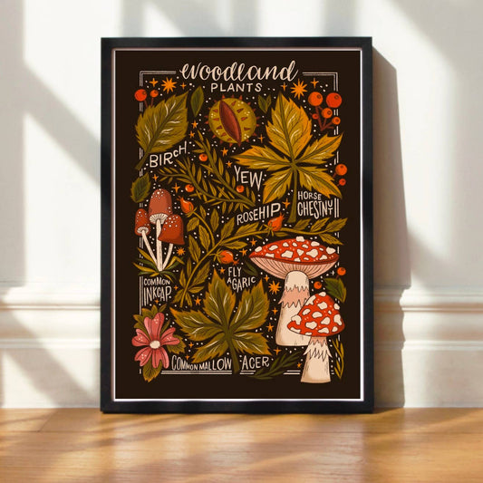 Woodland Plants A3 Art Print