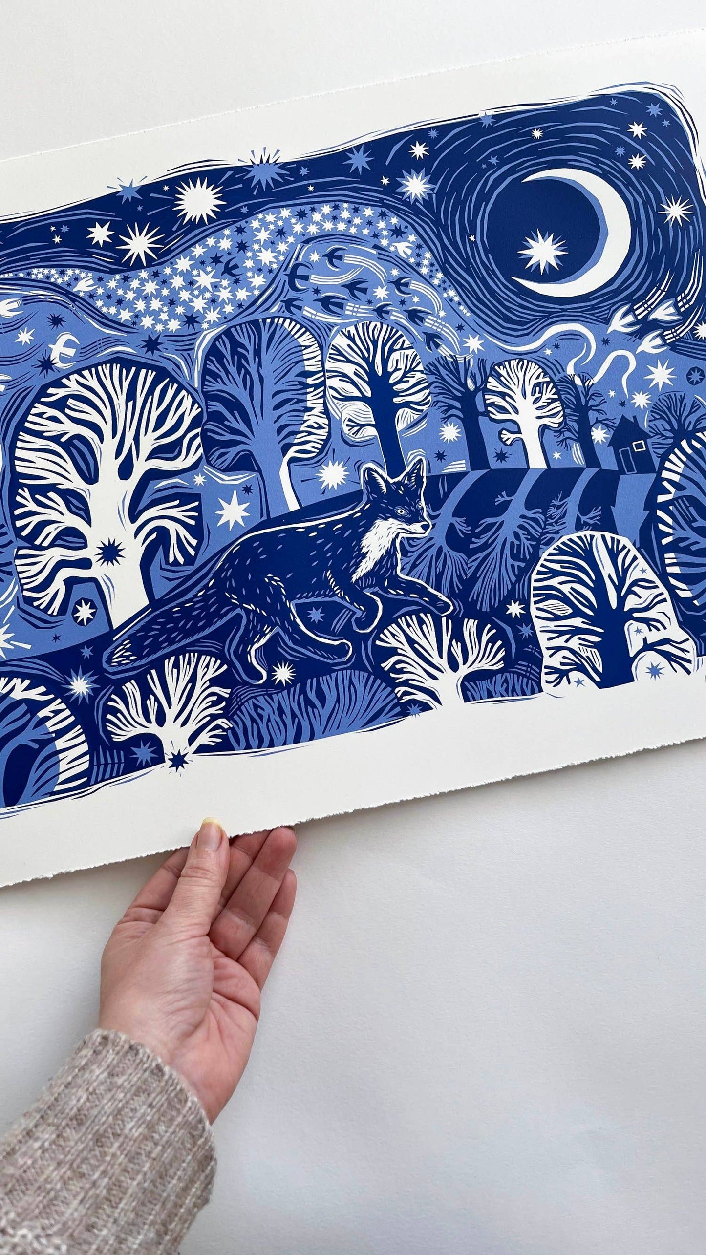 Midnight Fox - Large Limited Edition Screenprint