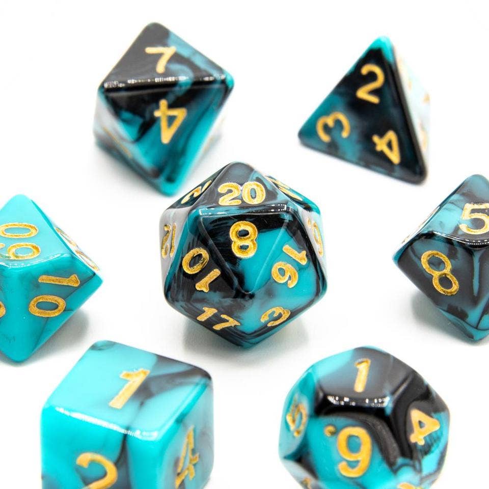 Shadowed Abyss | Acrylic Dice | 7-Polyhedral Set