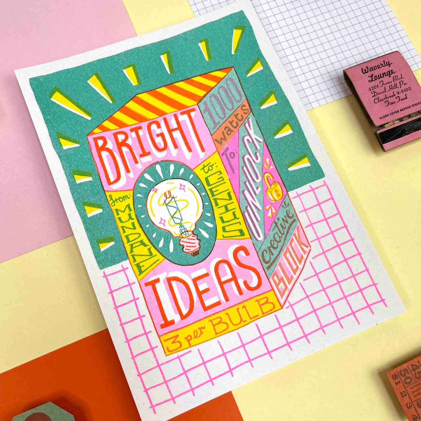 Bright Ideas Risograph A5 Print