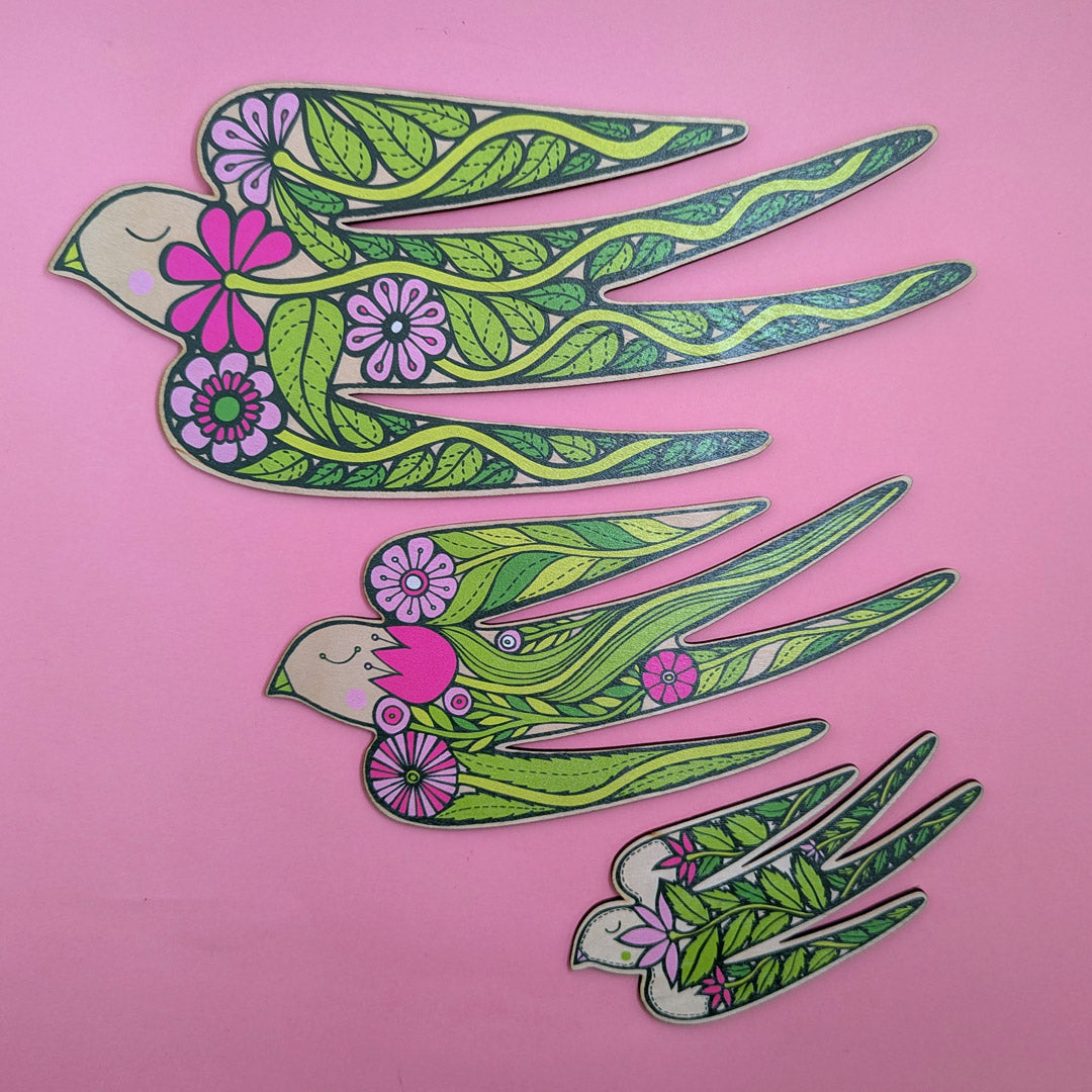 Floral Flying Bird Set