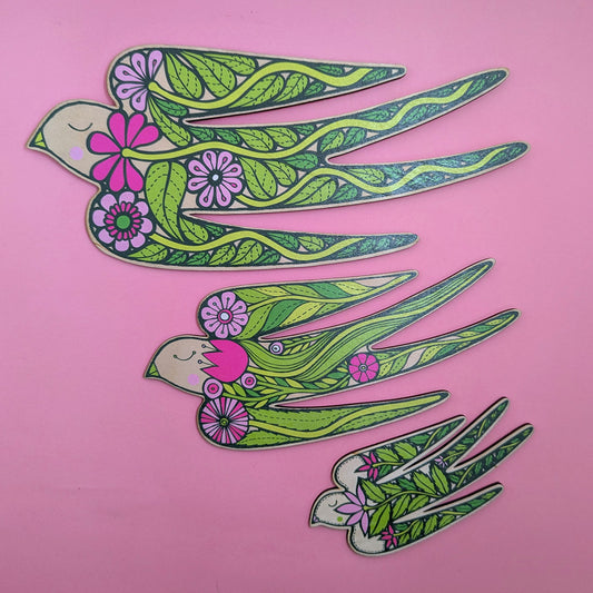 Floral Flying Bird Set