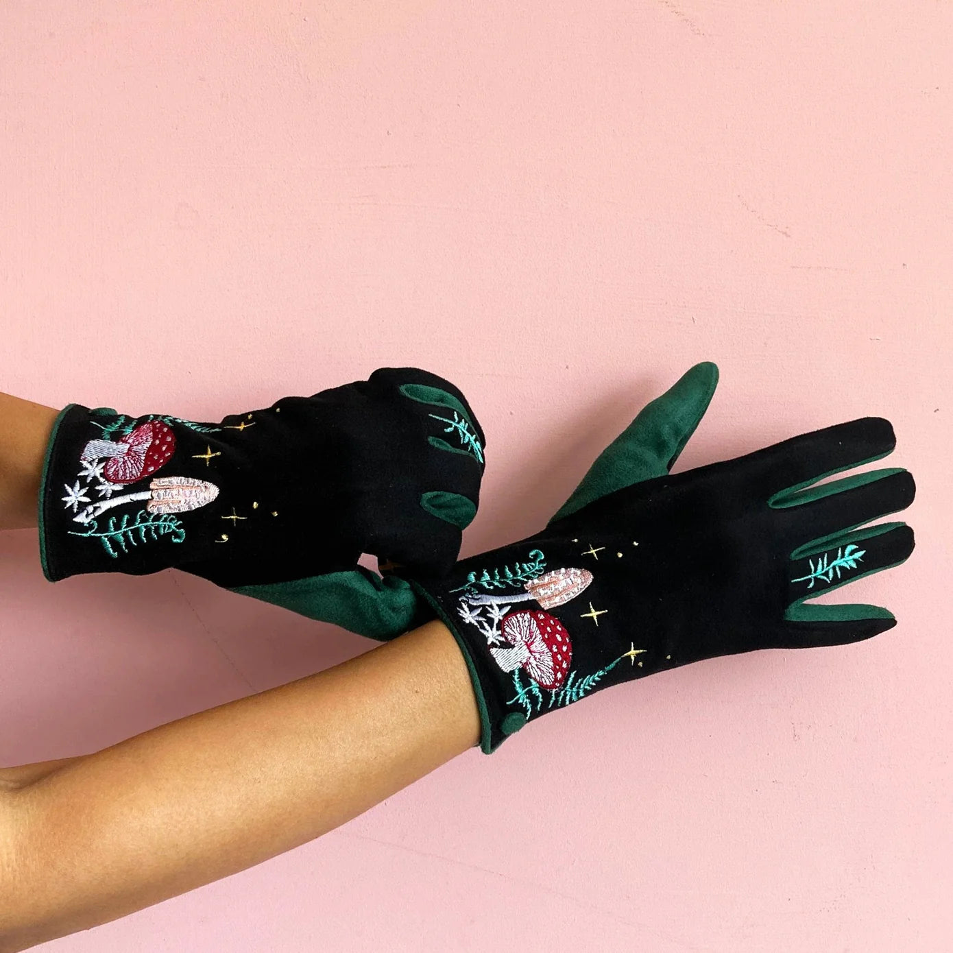 Toadstool Embroidered Screen Friendly Gloves
