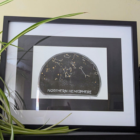 Northern Hemisphere - Looking South Linocut