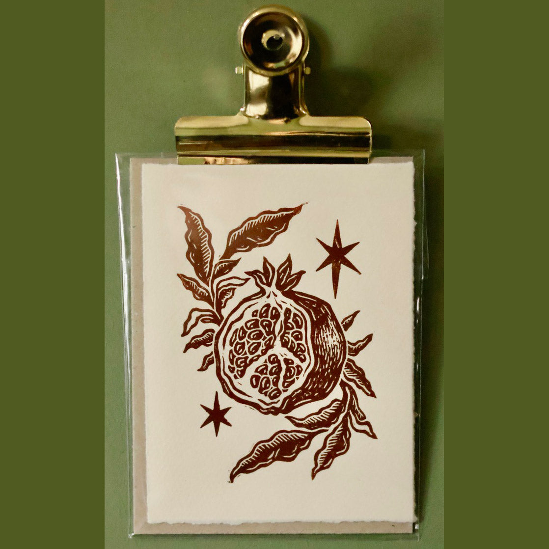 Pomegranate Lino Print by Juniper North