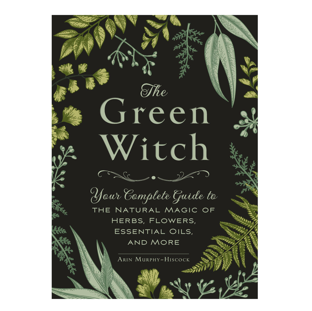 Book cover of 'The Green Witch' with green foliage on a black background
