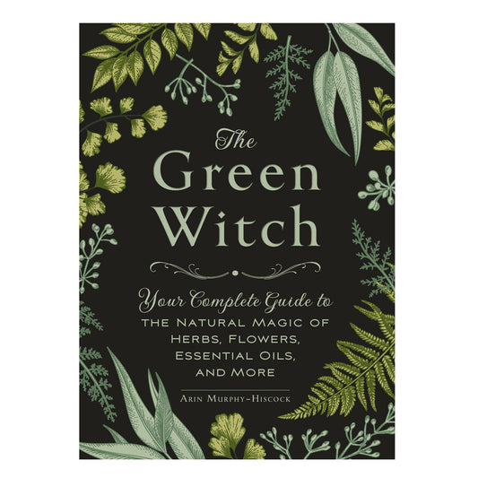 Book cover of 'The Green Witch' with green foliage on a black background